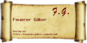 Feuerer Gábor névjegykártya